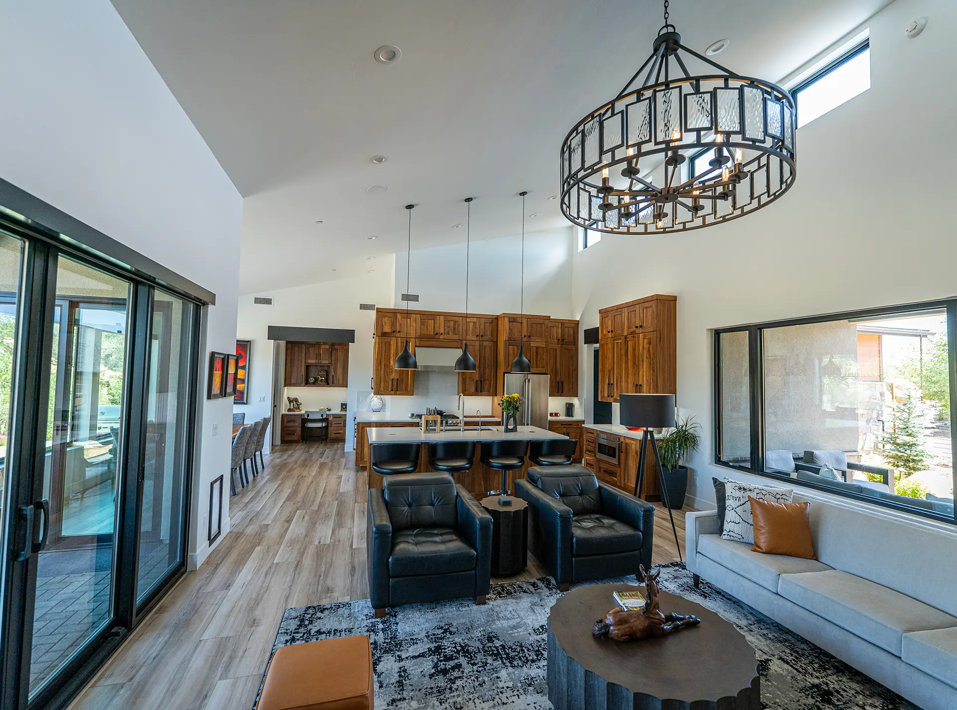Custom home living room built by a custom home builder in Prescott with modern finishes and natural light