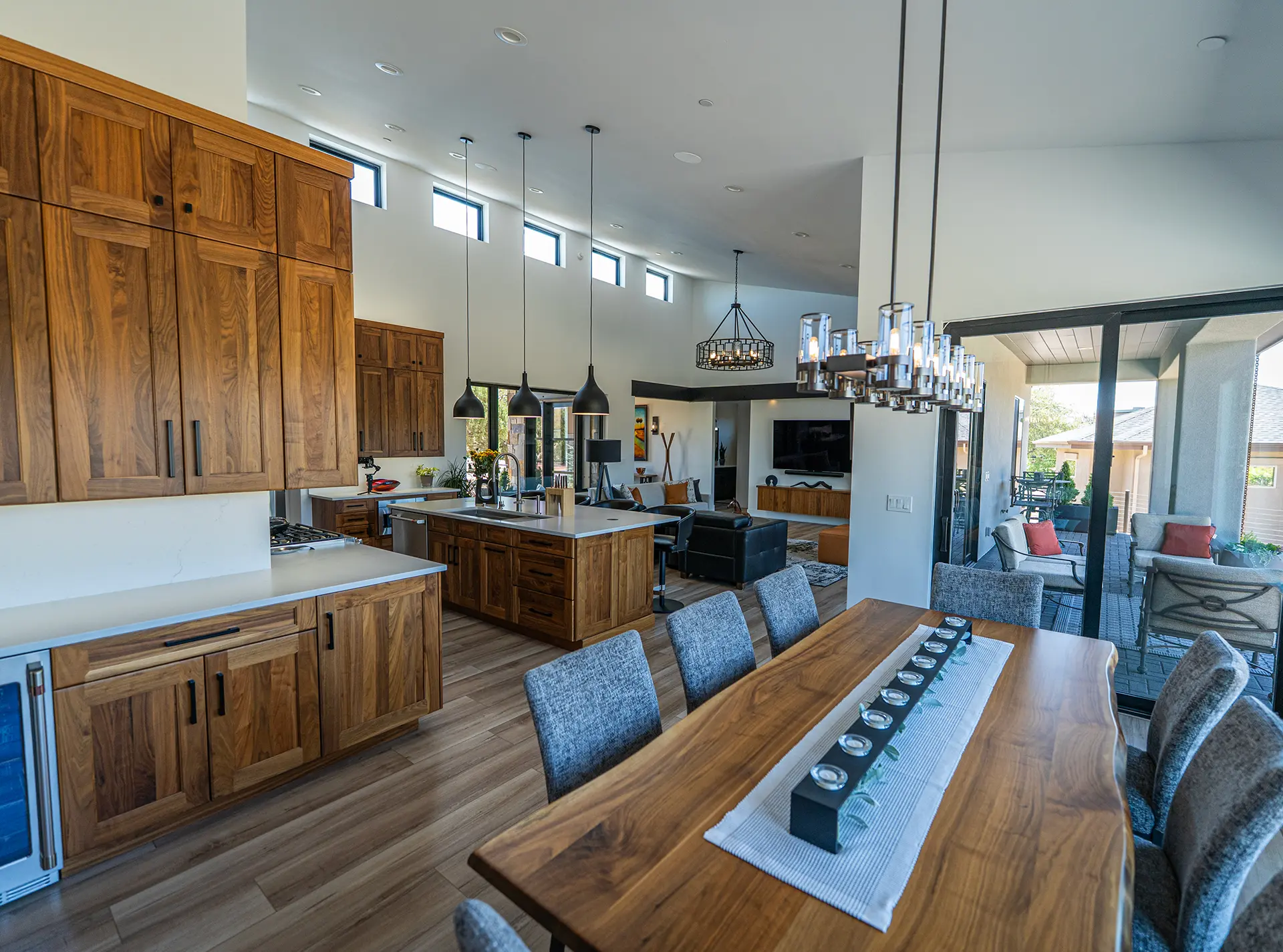 Open-concept custom home by a custom home builder in Prescott featuring luxury kitchen and living areas