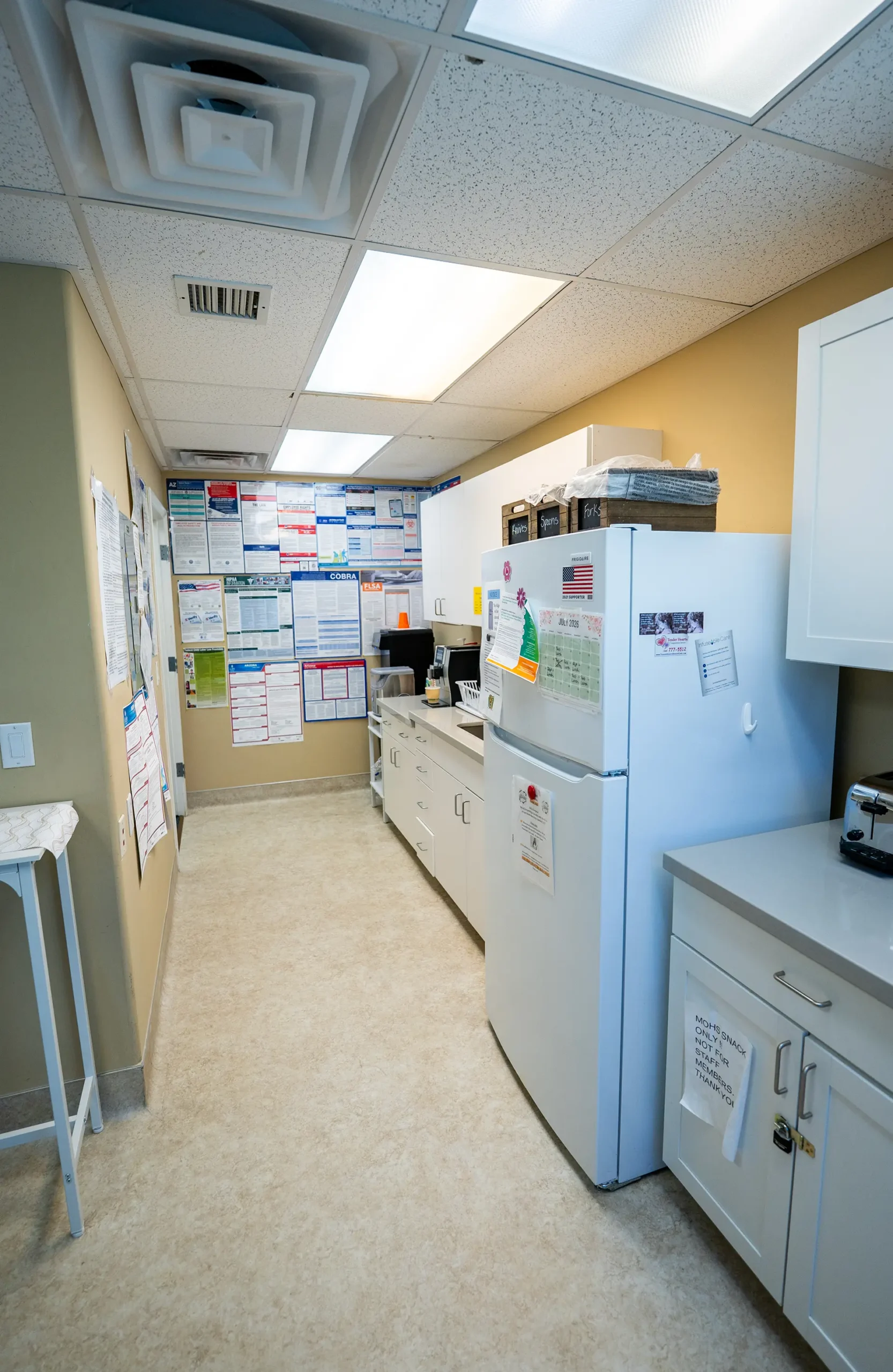 Healthcare Employee Kitchen Prescott AZ Healthcare employee kitchen by a custom home builder in Prescott AZ with cabinetry, appliances, and workspace Title Caption Description This custom home builder in Prescott AZ created a modern employee kitchen with efficient cabinetry, appliances, and workspace for healthcare teams. Prescott Builders of AZ, led by Jeff Lueck, specializes in commercial construction projects across Prescott, AZ.