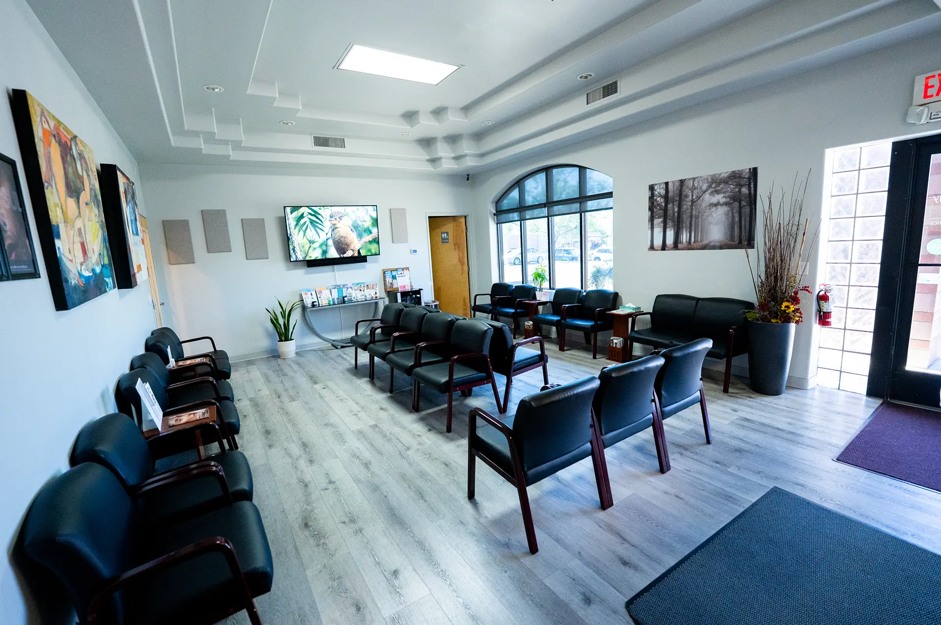 Medical Office Lobby Prescott AZ Medical office lobby by a custom home builder in Prescott AZ with spacious seating and reception area